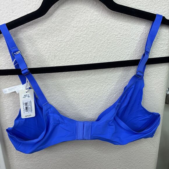 Smoothez by Aerie Bra Beige Full Coverage Unlined Underwire 36C Blue  New - Picture 7 of 8